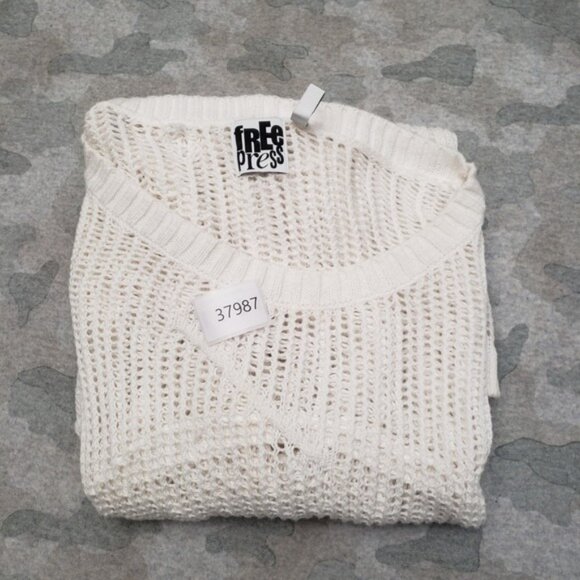 Free Press Sweater Womens Large White Pullover Long Sleeve - Picture 10 of 10